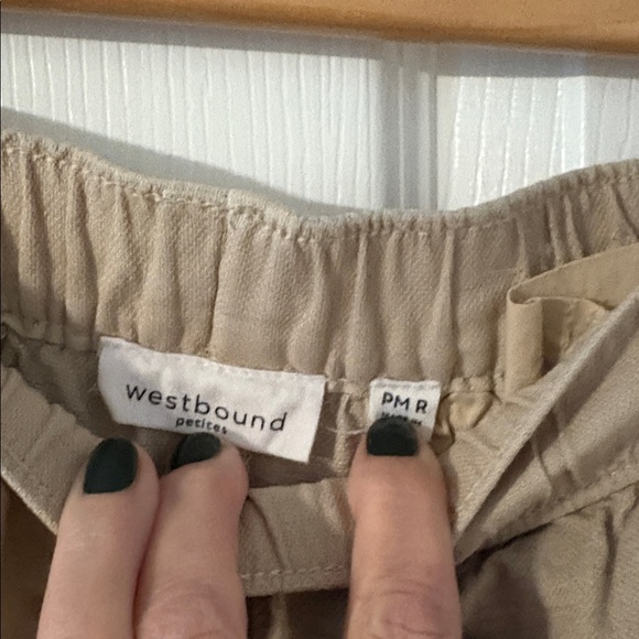 Westbound Trade Co Linen Blend Cargo Pants PMR Tan Drawstring Medium - Picture 6 of 8